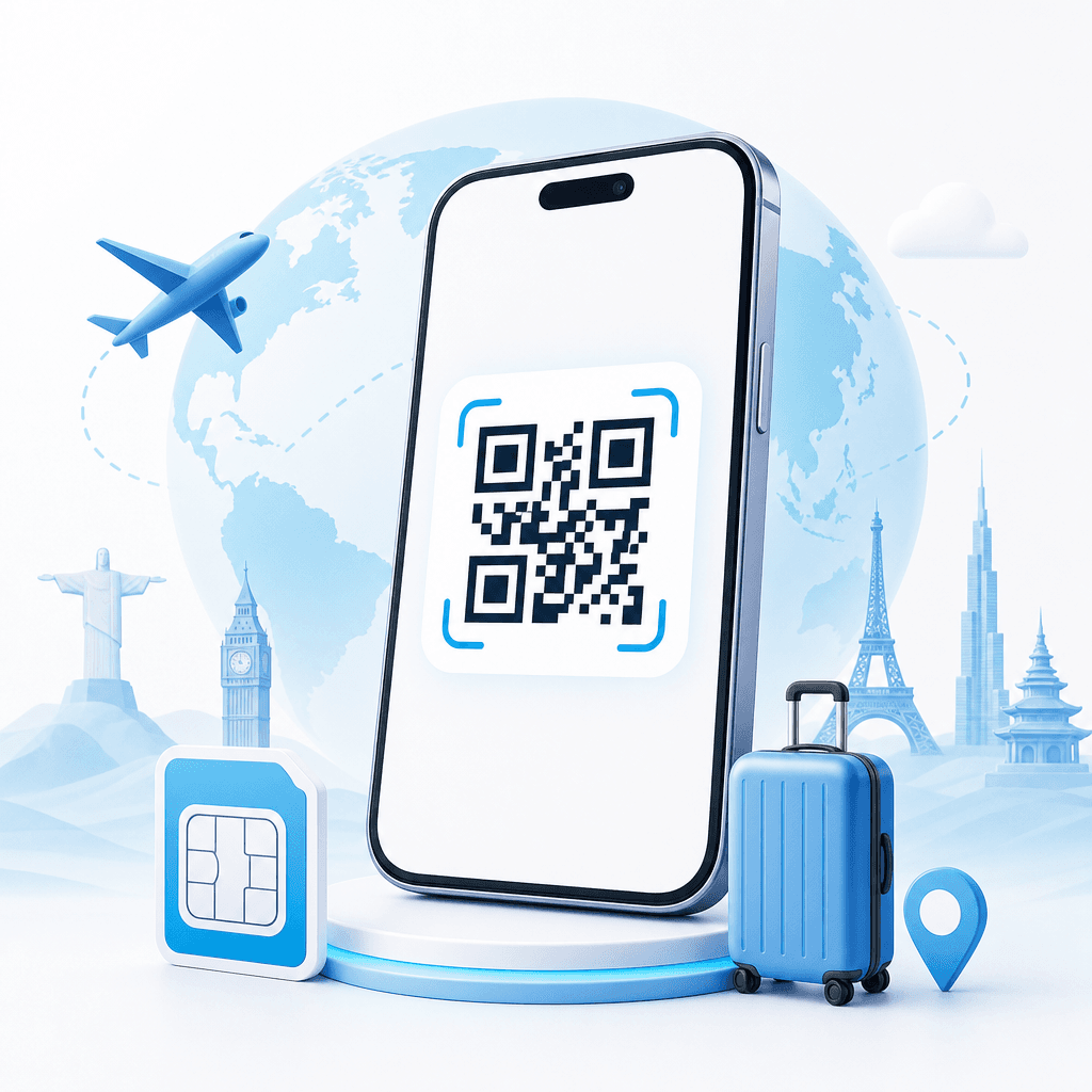 Celular com QR Code do eSIM
